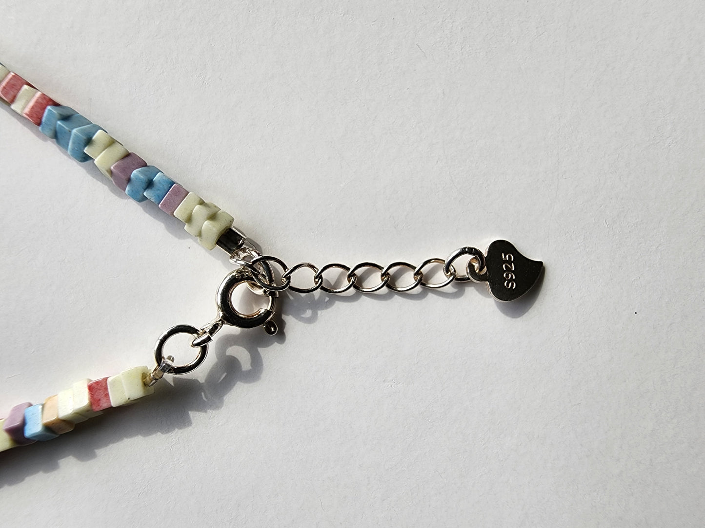 [Bracelet] Colorful Stone and Sterling Silver Fragment Bracelet