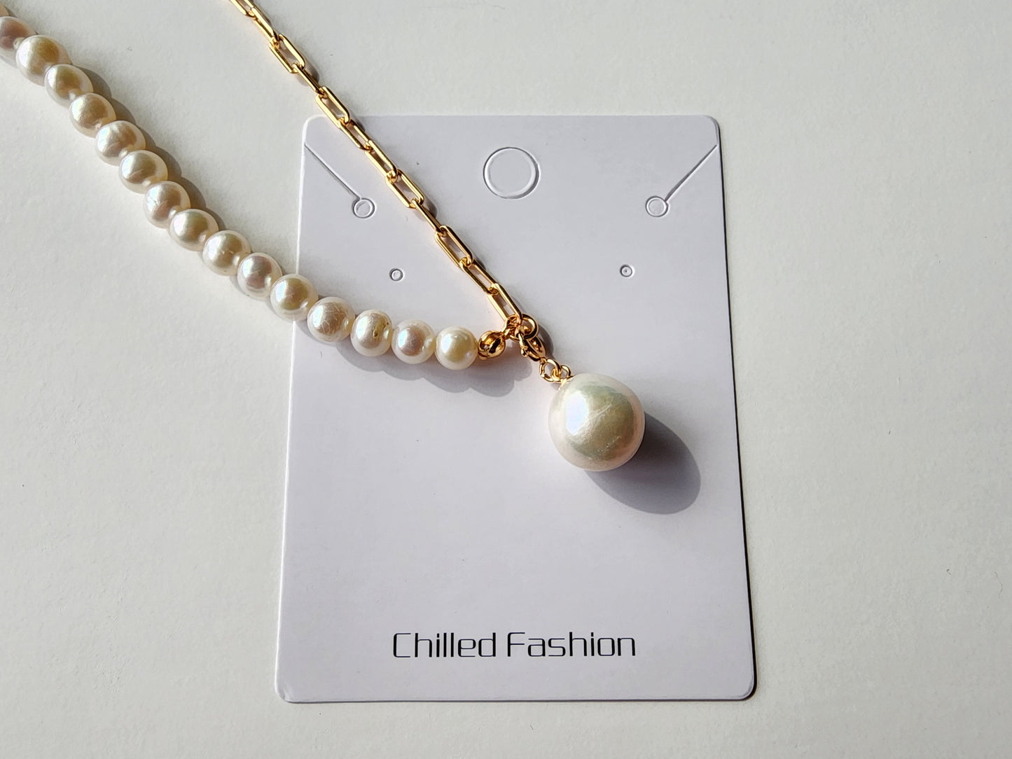 [Necklace] Versatile Freshwater Pearl Necklace with Removable Baroque Pearl Pendant