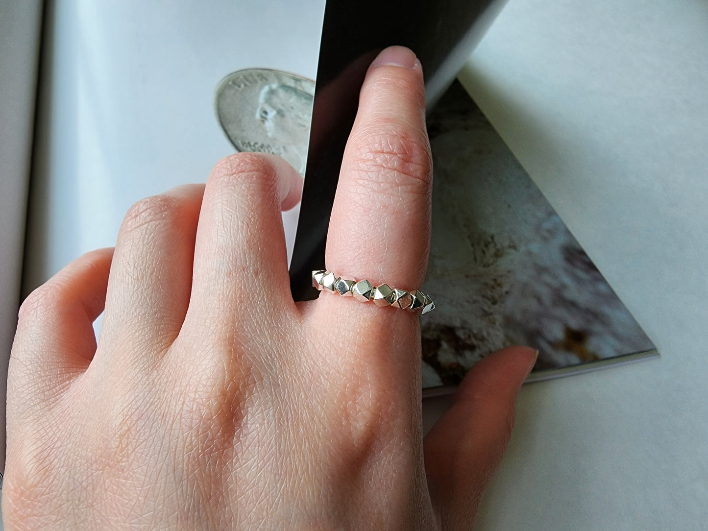 [Ring] Sterling Silver Open Ring with Fragmented Design