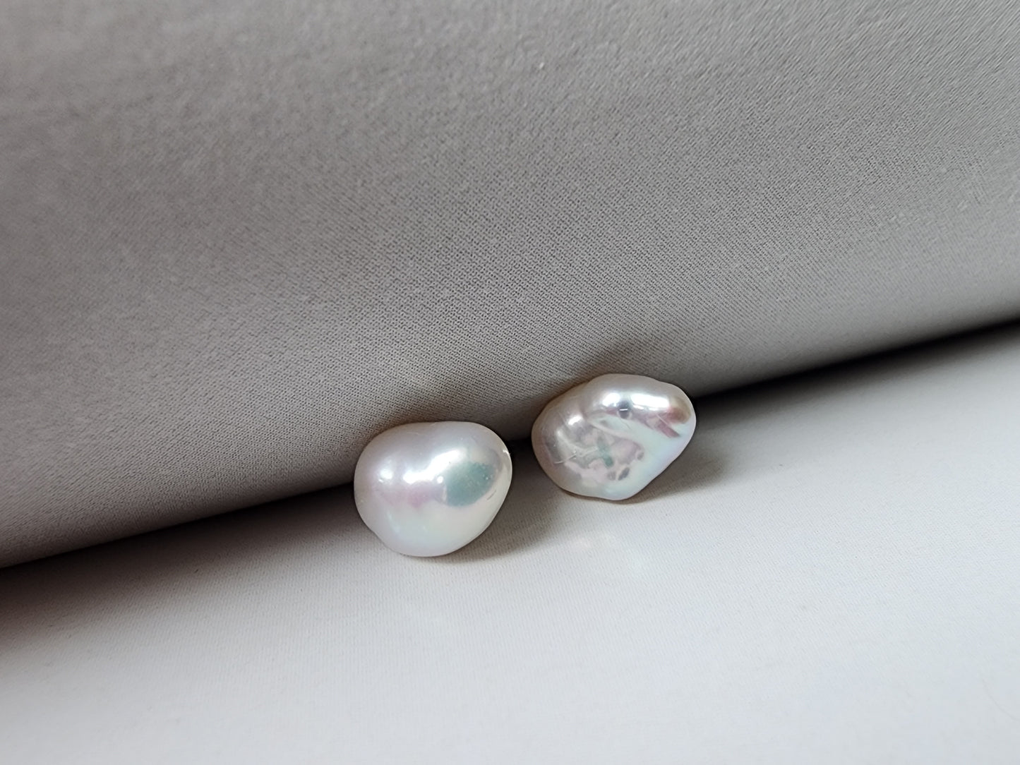 [Earrings] Simple and Elegant 6-8mm Baroque Pearl Stud Earrings with Sterling Silver Post