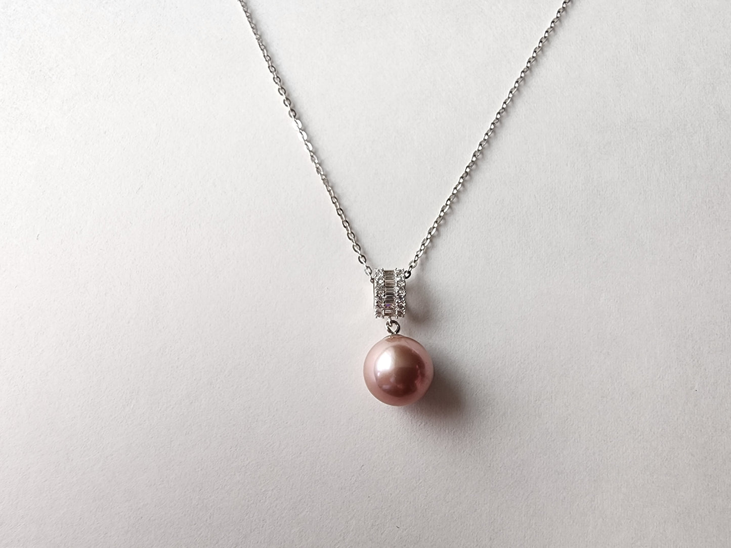 [Necklace] Elegant 9-10mm Purple Pearl Necklace in Sterling Silver