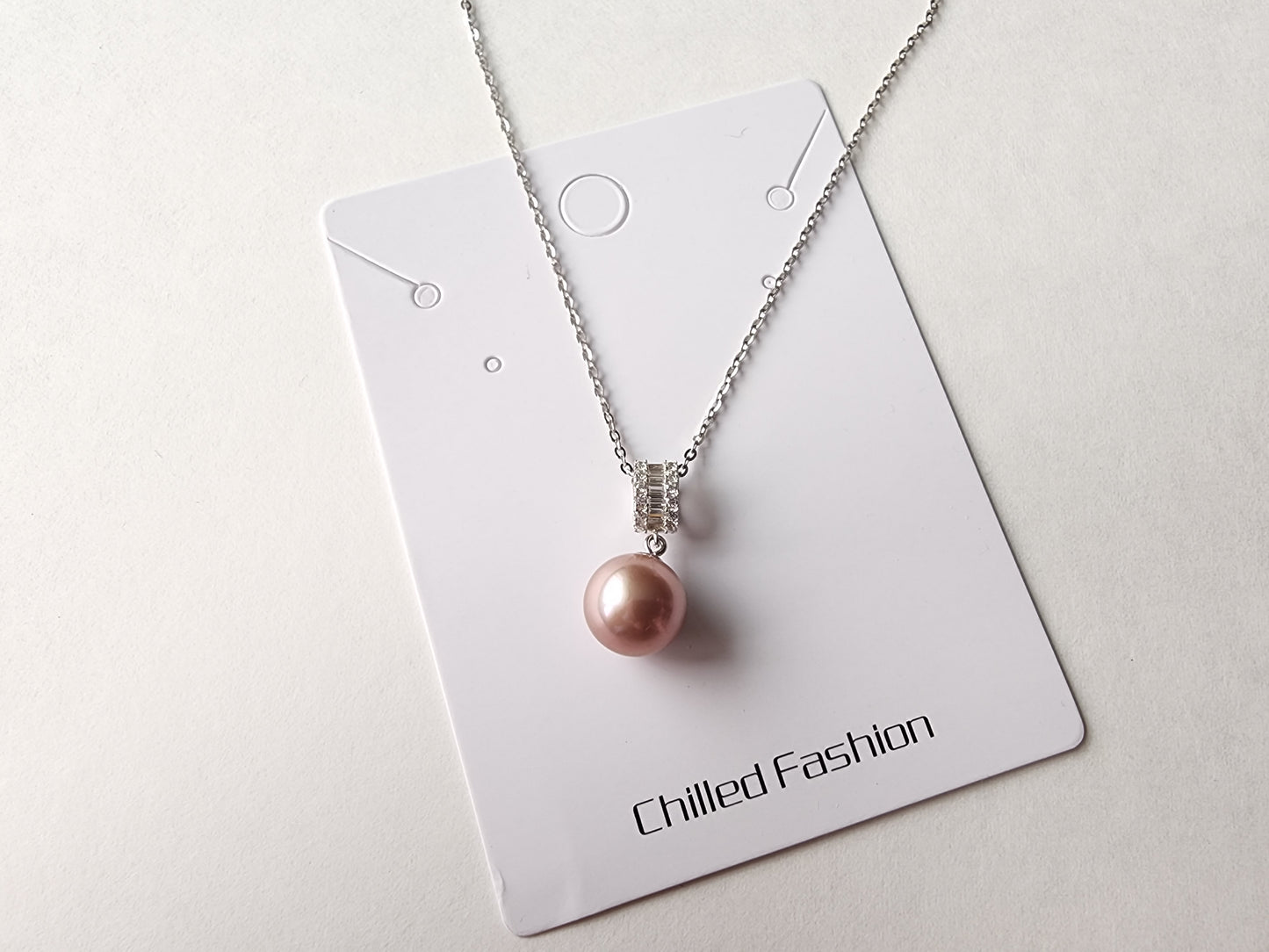 [Necklace] Elegant 9-10mm Purple Pearl Necklace in Sterling Silver