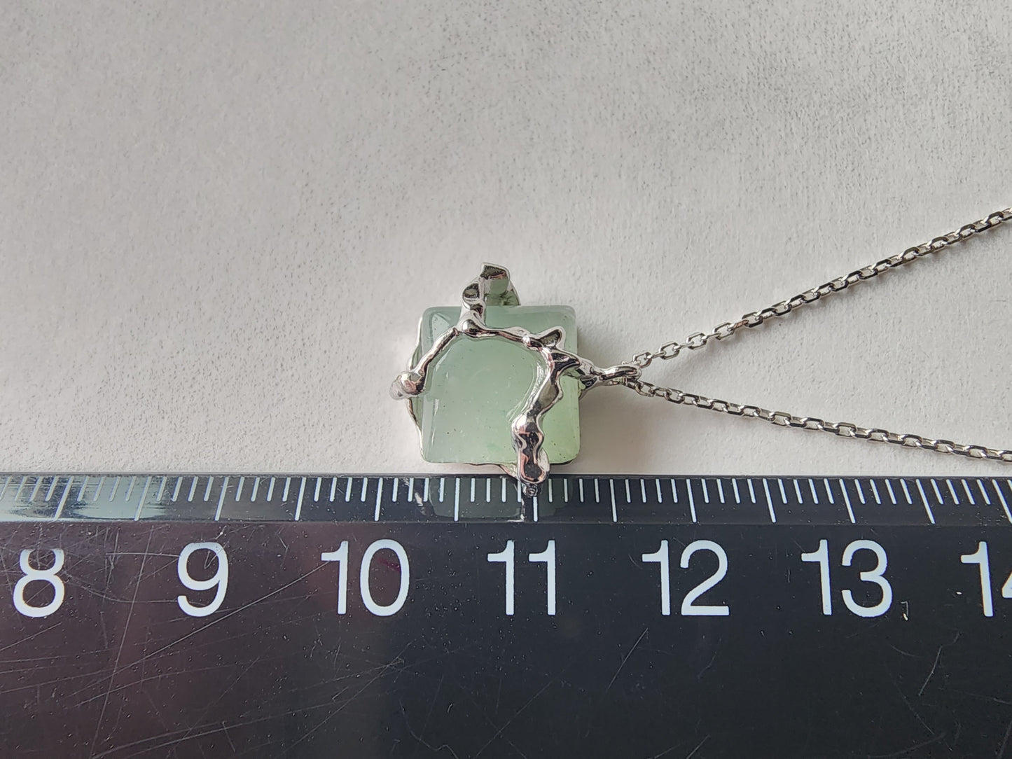 [Necklace] Trendy Jade and Sterling Silver Pendant Necklace