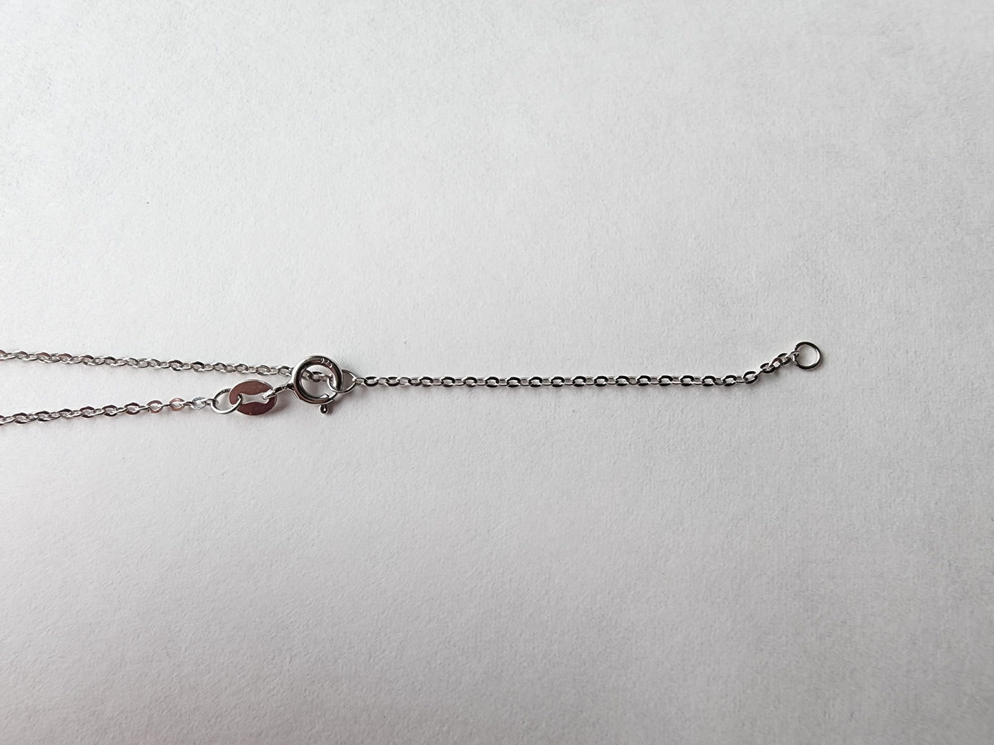 [Necklace] Sterling Silver Paperclip Pendant Necklace with Freshwater Pearls