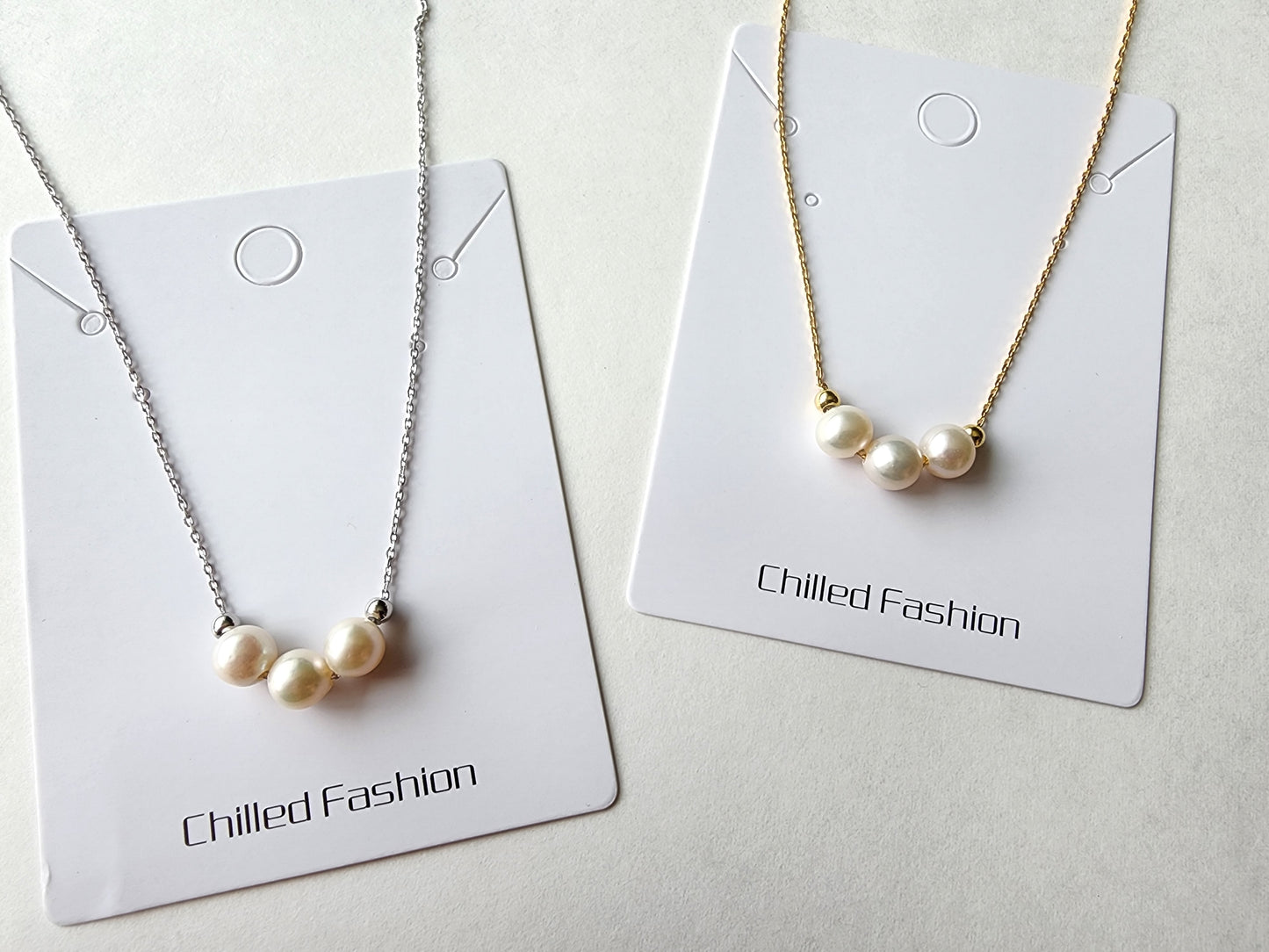 [Necklace] Elegant Sterling Silver and Freshwater Pearl Necklace