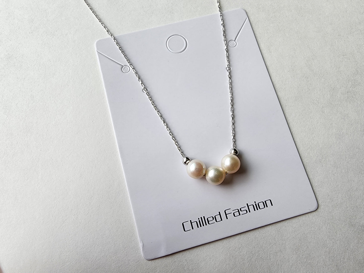 [Necklace] Elegant Sterling Silver and Freshwater Pearl Necklace