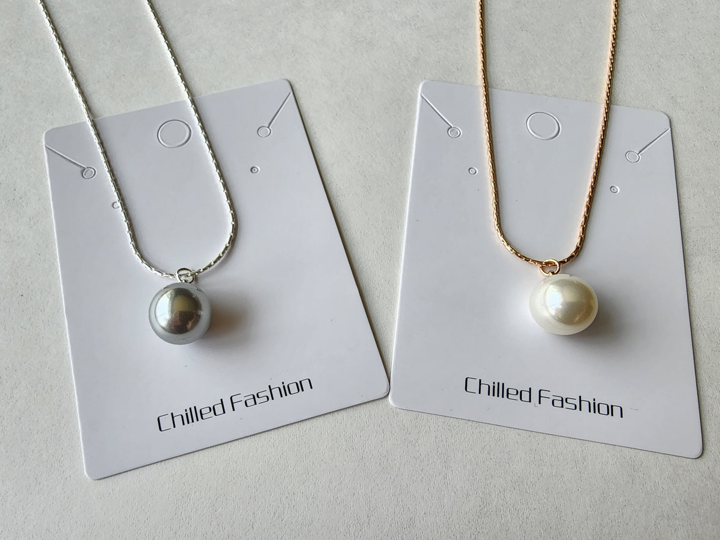 [Necklace] Elegant Sterling Silver Necklace with 12mm Swarovski Pearl Pendant