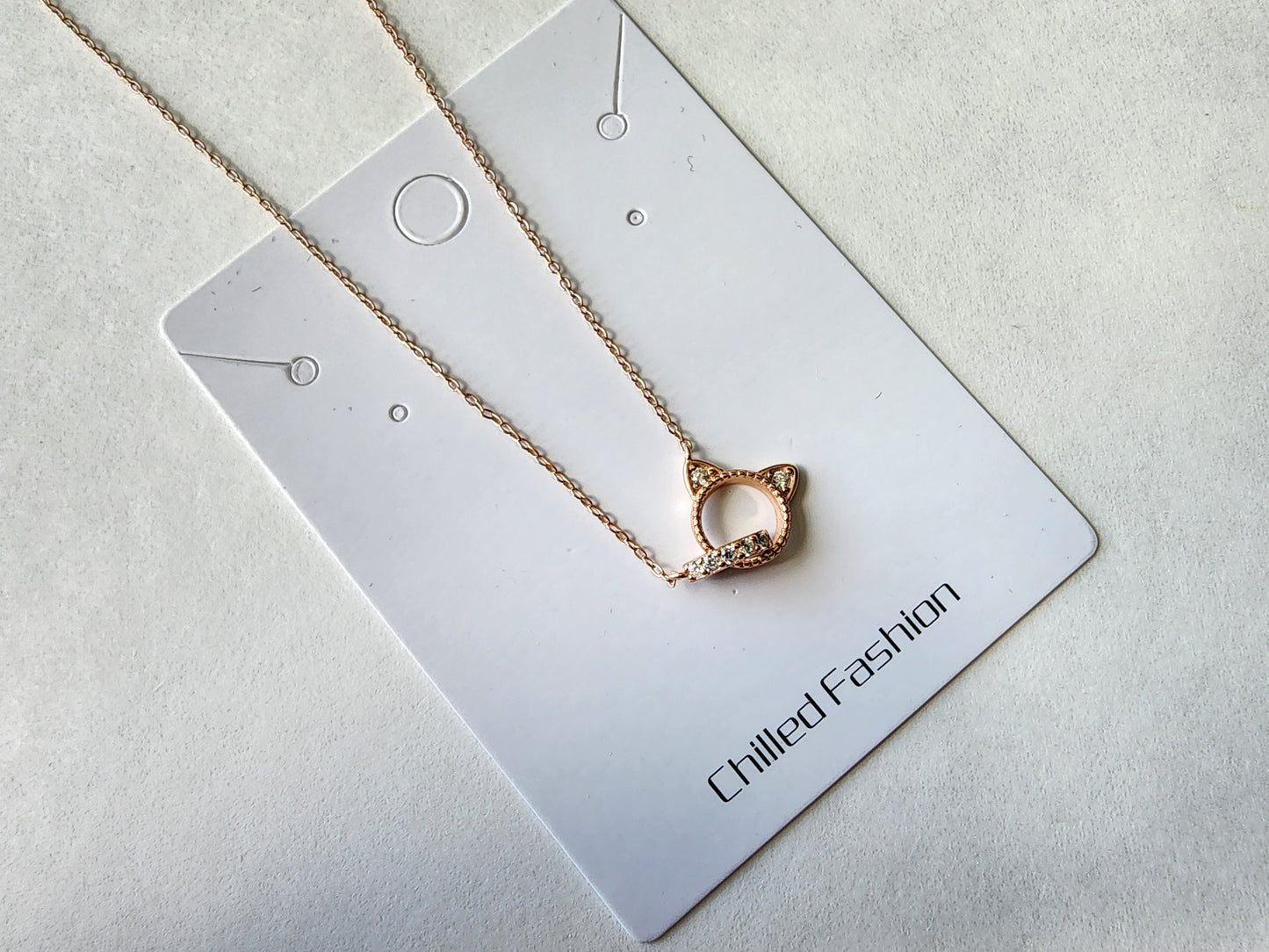 [Necklace] Feline Elegance: Sterling Silver Cat Pendant Necklace