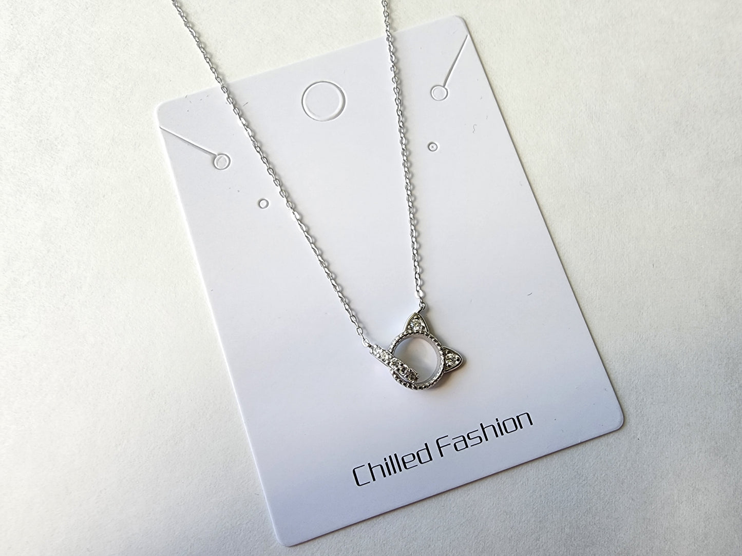 [Necklace] Feline Elegance: Sterling Silver Cat Pendant Necklace