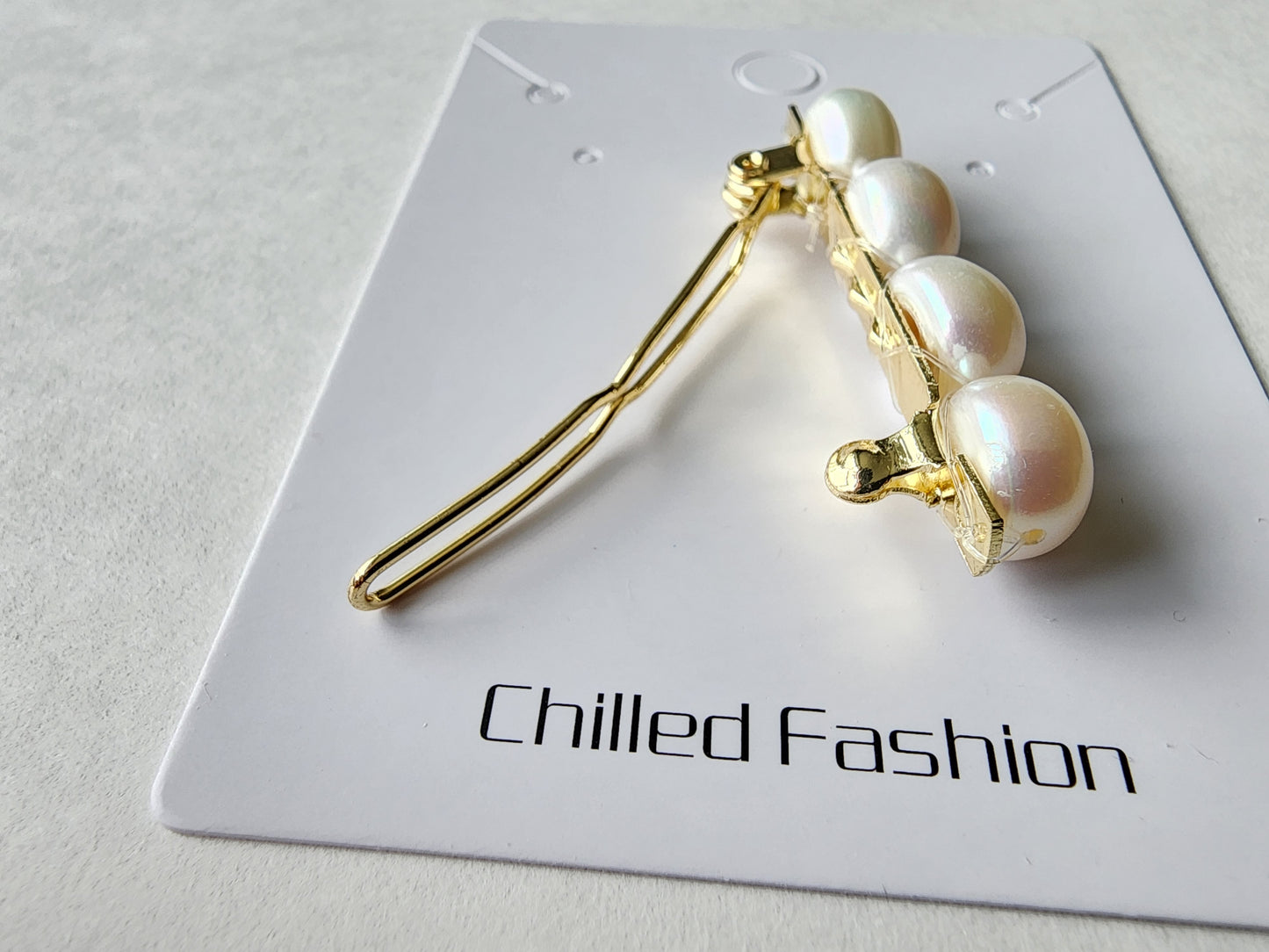 [Hair Accessory] 14K Gold-Filled Baroque Pearl Hair Clip - Elegant 10.5mm Pearl Accessory