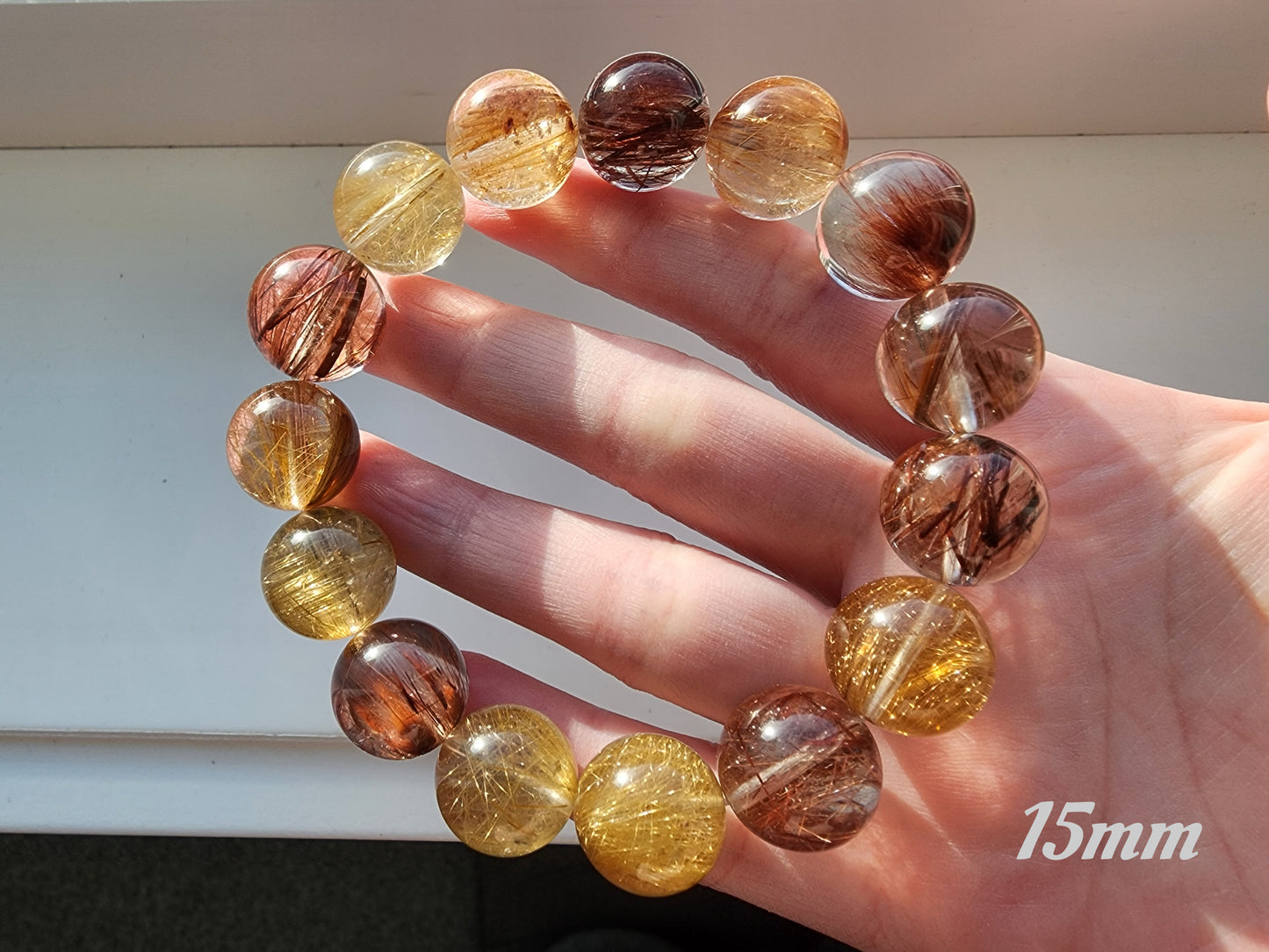 [Bracelet] Golden Glow: Rutilated Quartz 彩发晶 Bracelet