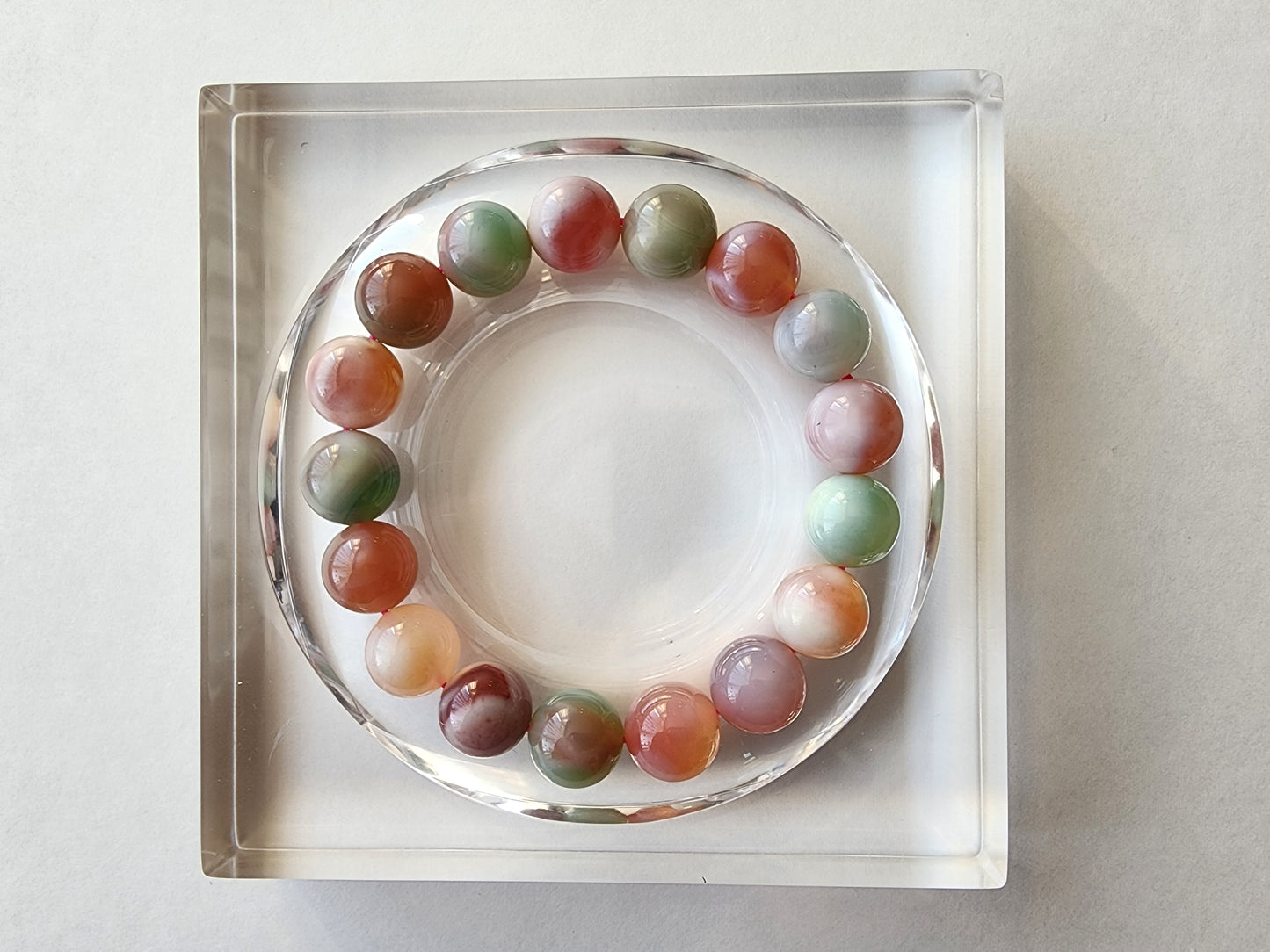 [Bracelet] Vibrant Harmony: 12mm Agate Bead Bracelet in Bold Colors