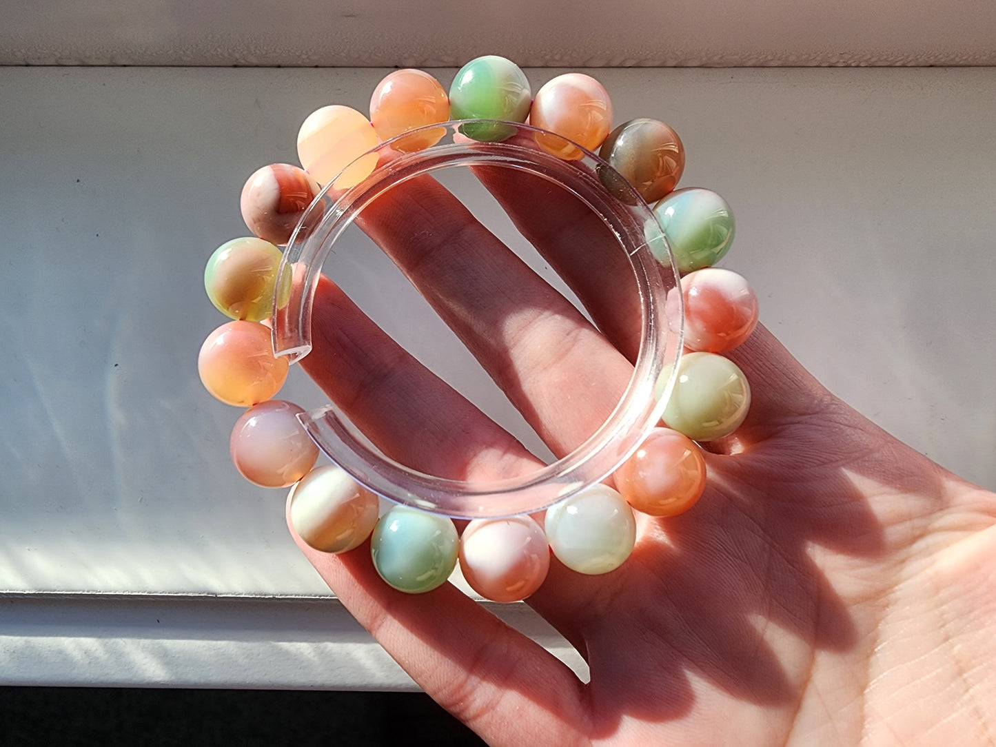 [Bracelet] Vibrant Harmony: 12mm Agate Bead Bracelet in Bold Colors