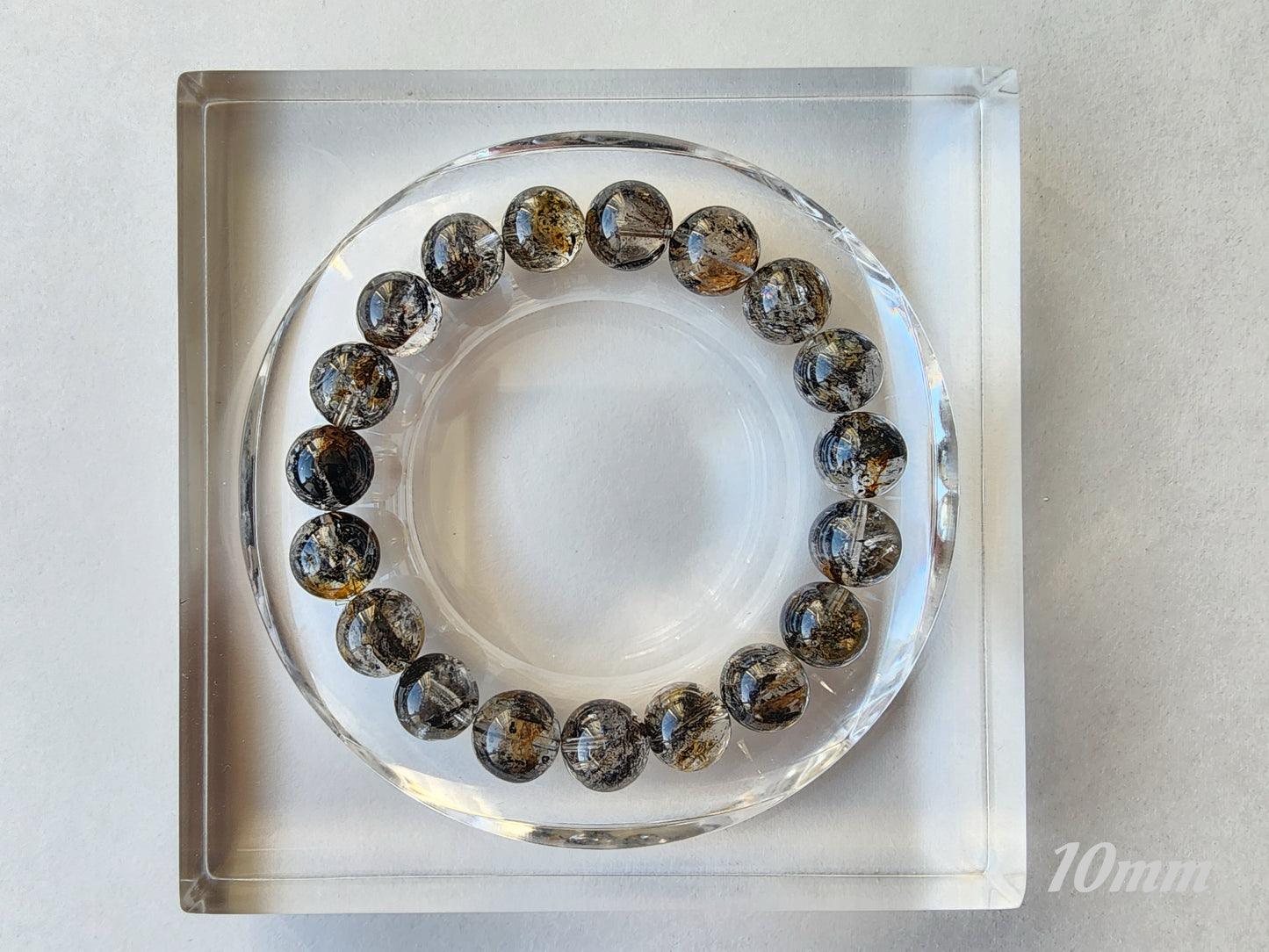 [Bracelet] Skeletal Herkimer Diamond Bracelets 骸骨闪灵 - Black & Yellow - Sourced from Pakistan