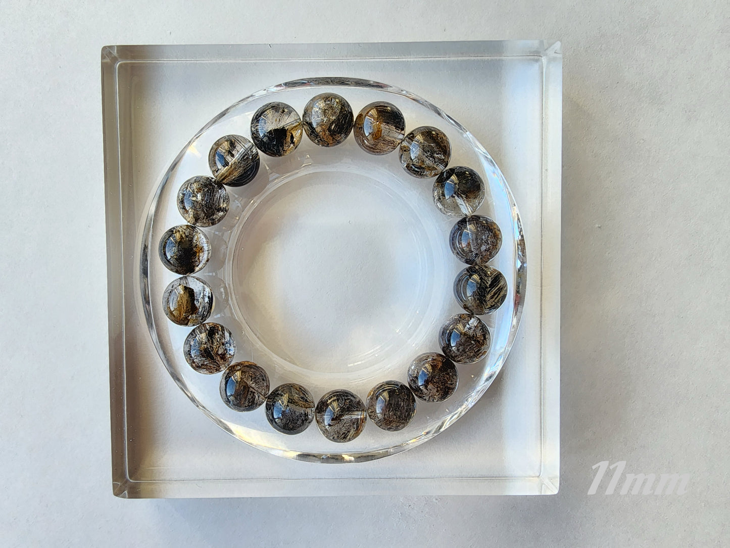 [Bracelet] Skeletal Herkimer Diamond Bracelets 骸骨闪灵 - Black & Yellow - Sourced from Pakistan