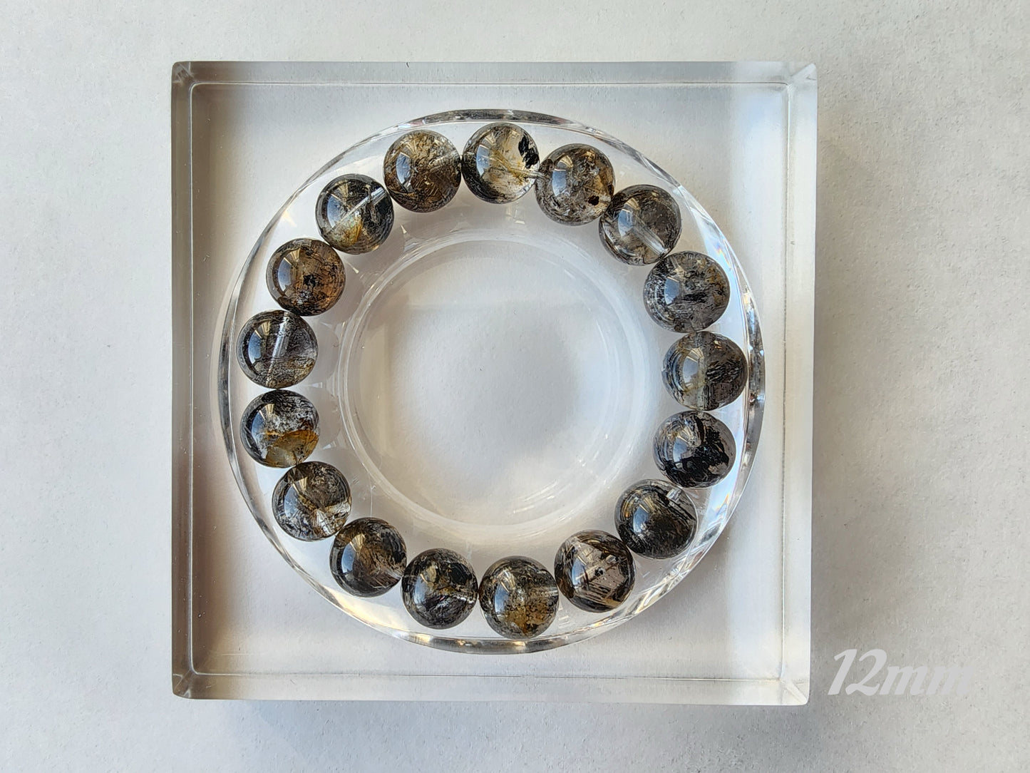 [Bracelet] Skeletal Herkimer Diamond Bracelets 骸骨闪灵 - Black & Yellow - Sourced from Pakistan