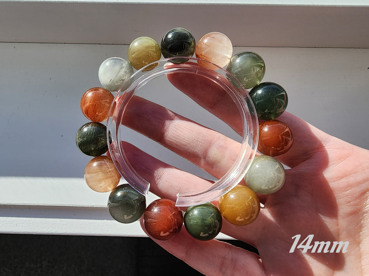 [Bracelet] Unique Harmony: Rabbit Hair Quartz 兔毛 Bracelet with Multicolored Beads