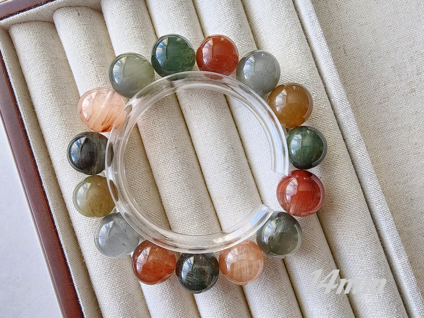 [Bracelet] Unique Harmony: Rabbit Hair Quartz 兔毛 Bracelet with Multicolored Beads