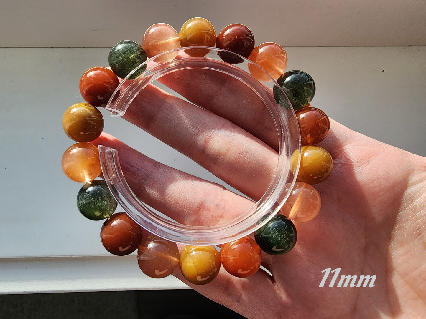 [Bracelet] Colorful Rabbit Hair Quartz Bracelet - A Radiant Trio of Happiness, Prosperity, and Longevity 福禄寿兔毛