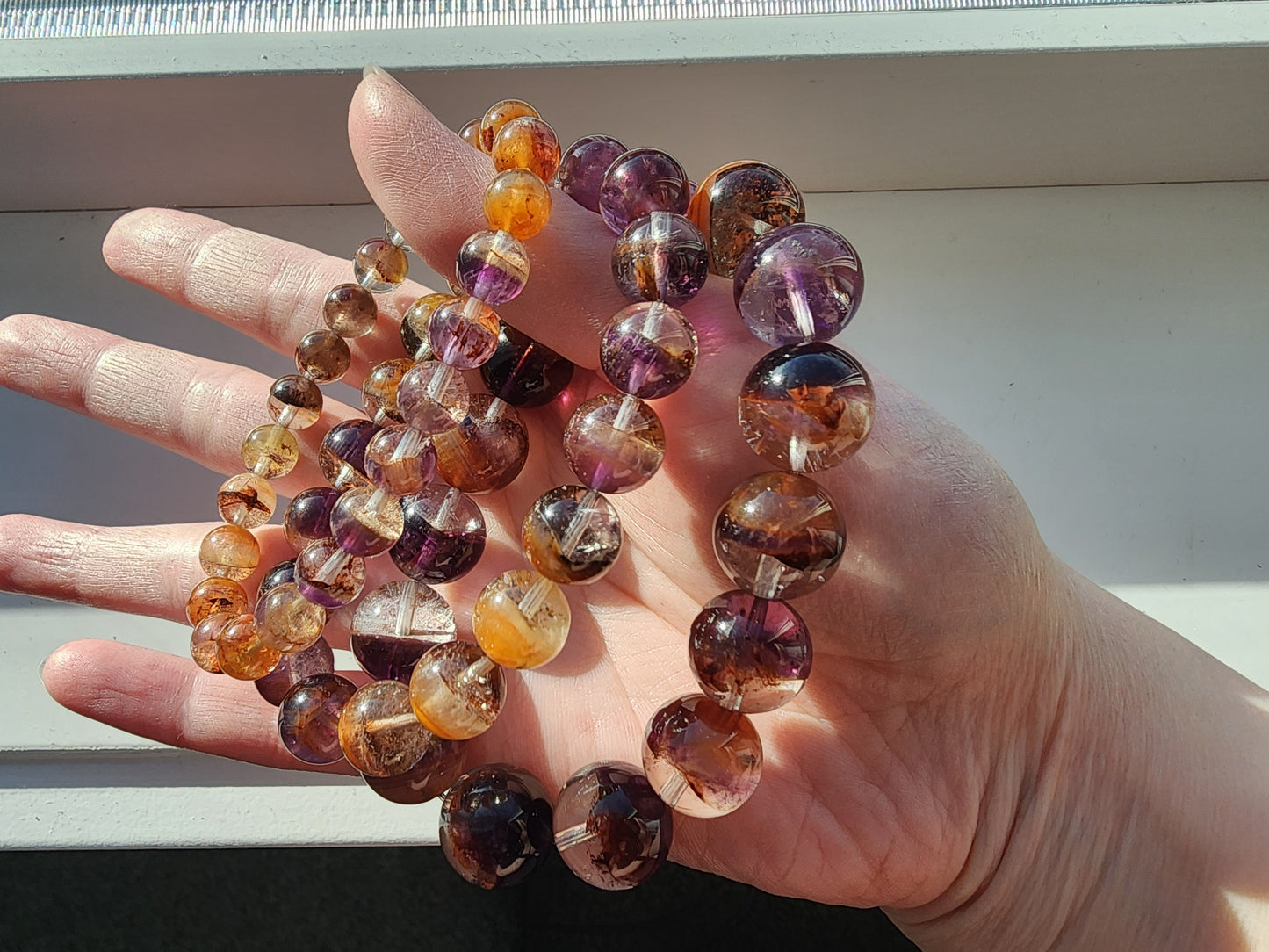 [Bracelet] Auralite-23 Harmony: Round Bead Crystal Bracelet for Spiritual Growth