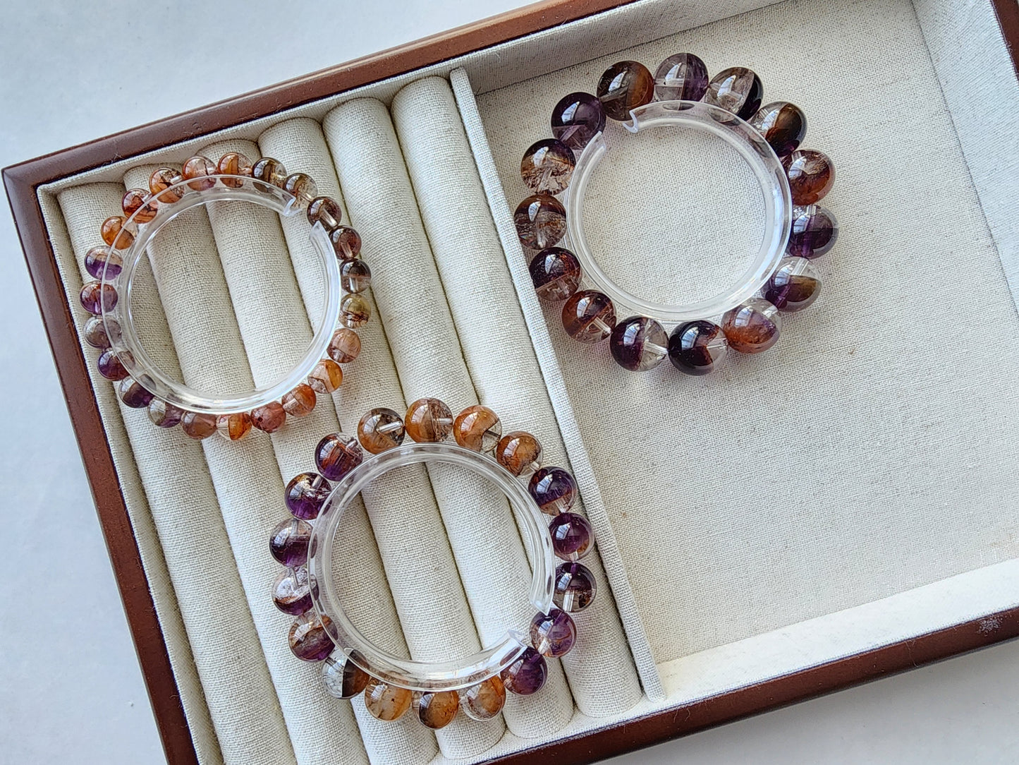 [Bracelet] Auralite-23 Harmony: Round Bead Crystal Bracelet for Spiritual Growth