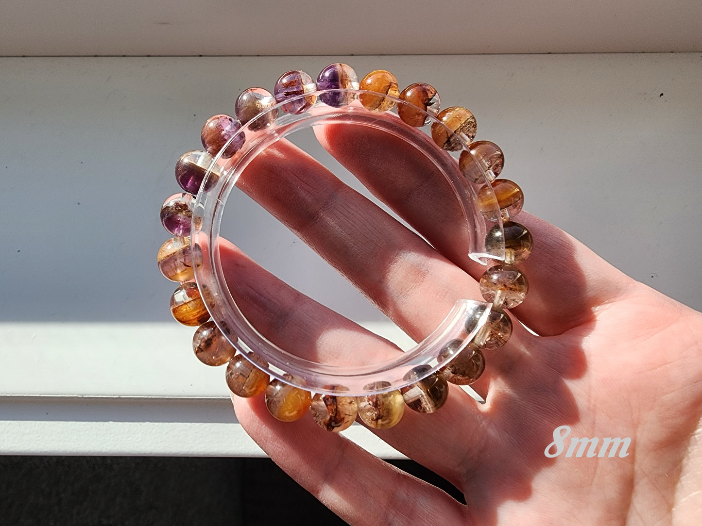 [Bracelet] Auralite-23 Harmony: Round Bead Crystal Bracelet for Spiritual Growth