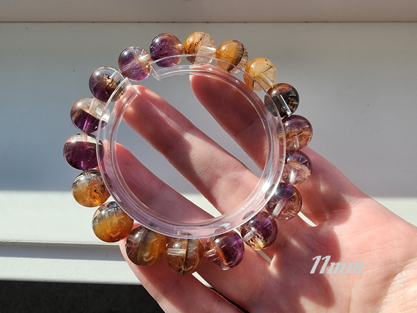 [Bracelet] Auralite-23 Harmony: Round Bead Crystal Bracelet for Spiritual Growth