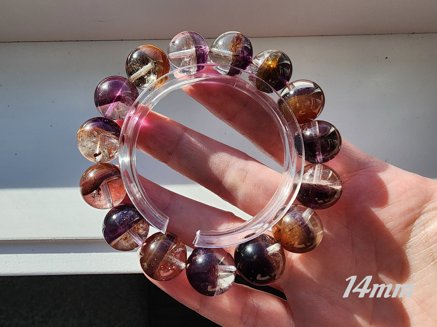 [Bracelet] Auralite-23 Harmony: Round Bead Crystal Bracelet for Spiritual Growth