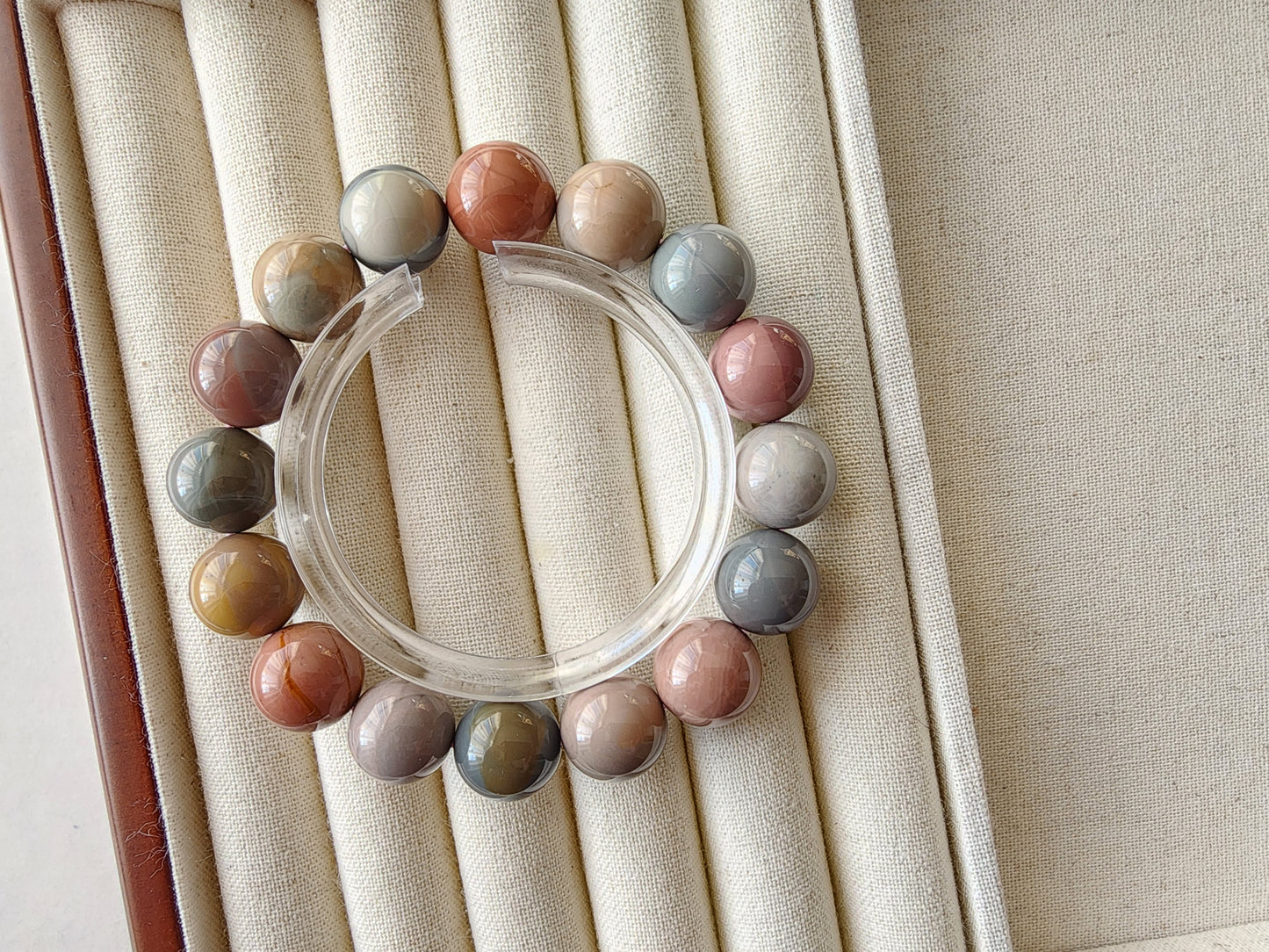 [Bracelet] Multicolored Alashan Agate Harmony: Handcrafted 13mm Beaded Bracelet