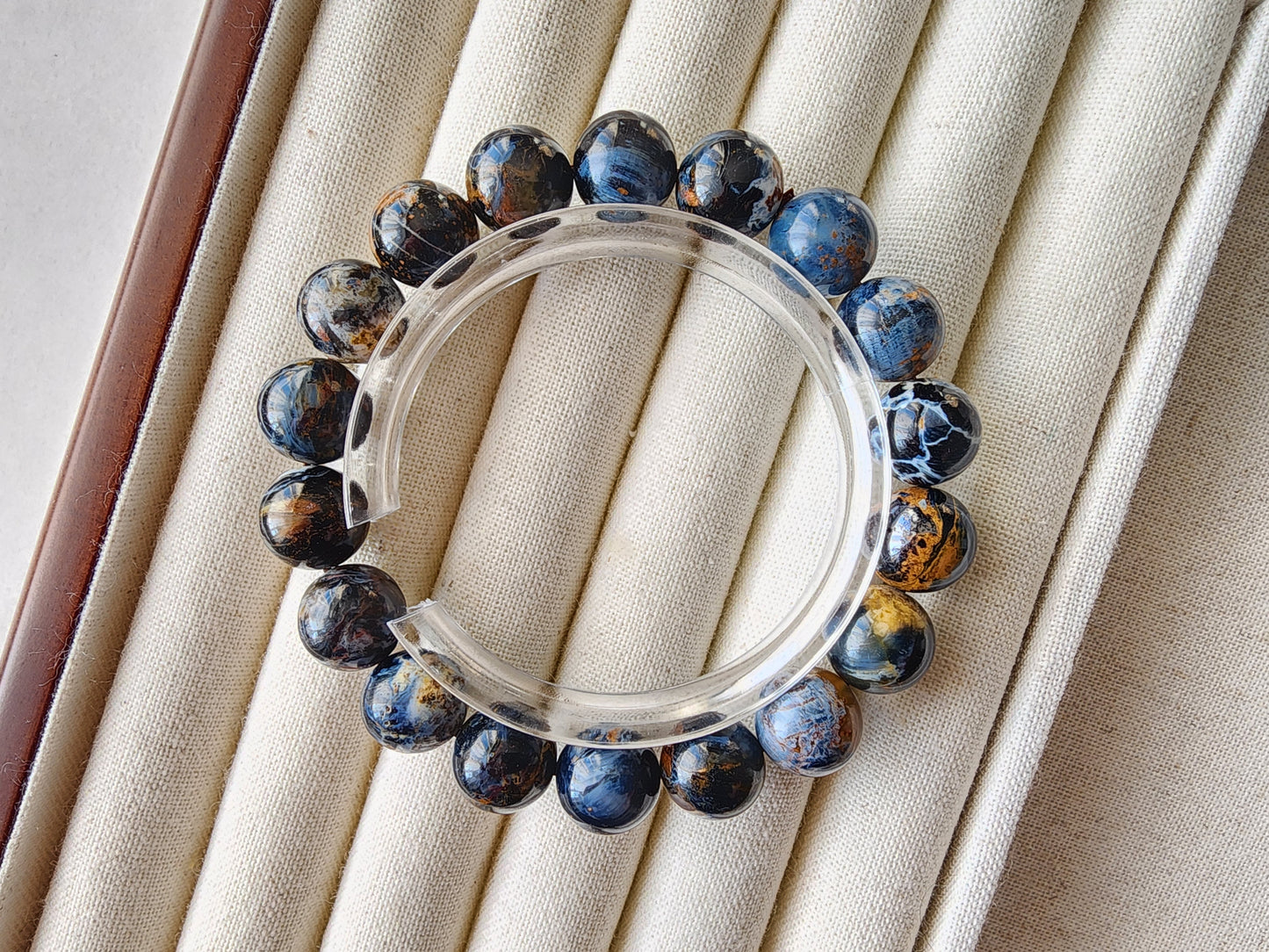 [Bracelet] Stormy Elegance: Genuine 11mm Pietersite Bracelet - Healing Crystal Jewelry