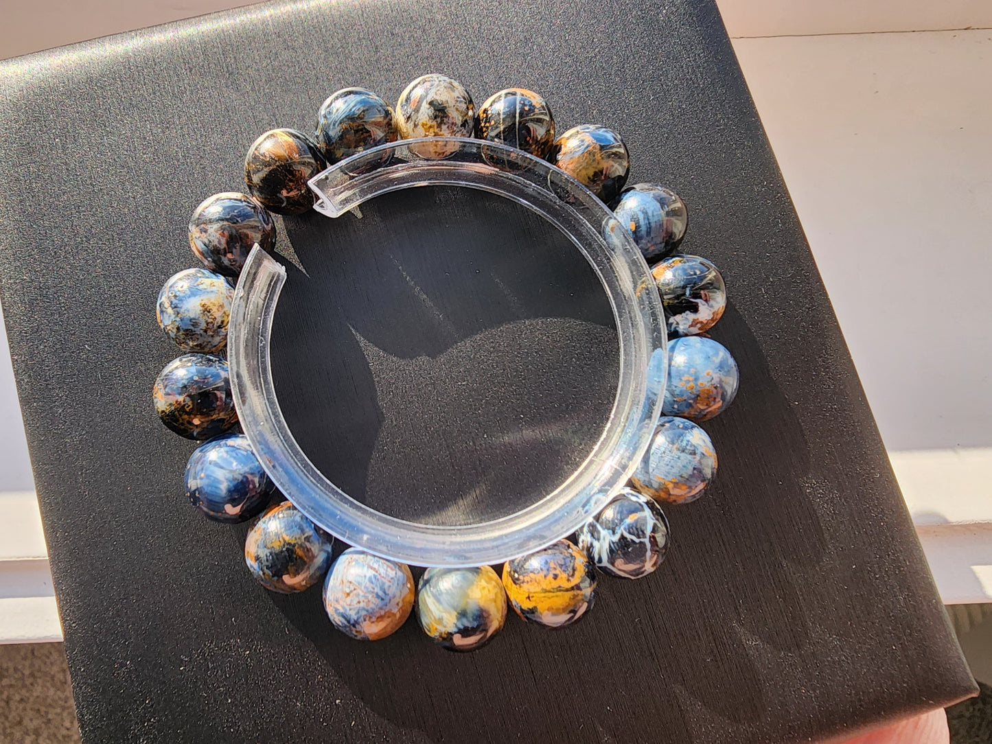 [Bracelet] Stormy Elegance: Genuine 11mm Pietersite Bracelet - Healing Crystal Jewelry