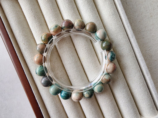 [Bracelet] Elegant 10mm Alashan Agate Beaded Bracelet