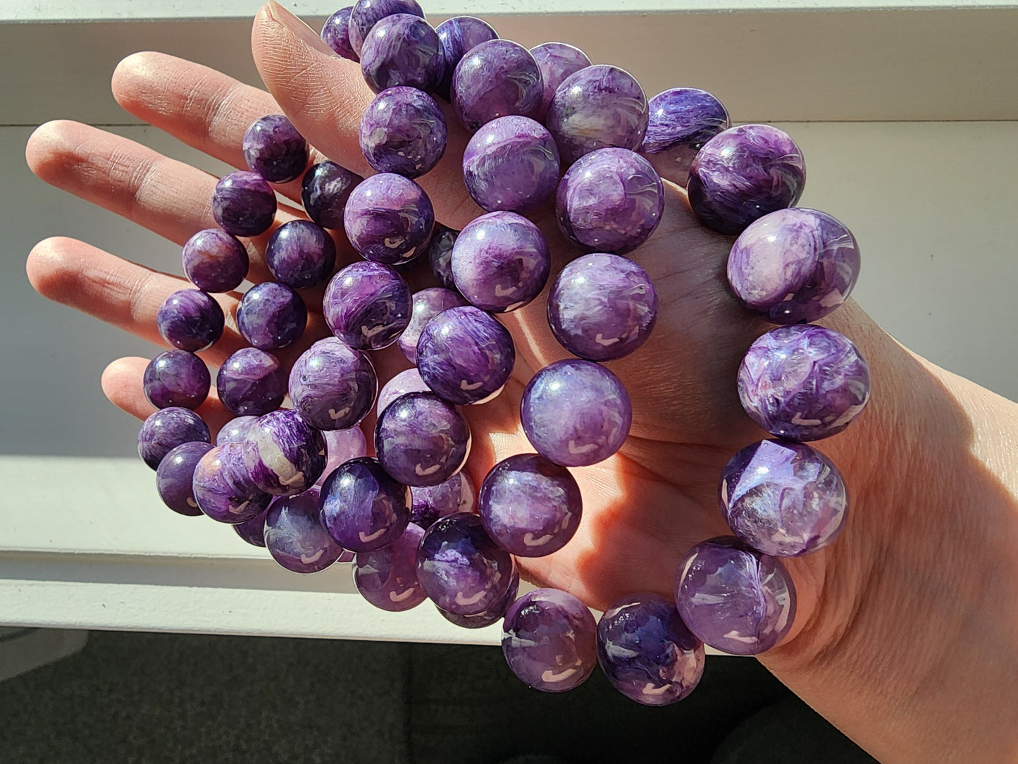 [Bracelet] Radiant Purple: Charoite 紫龙晶 Round Beads Bracelet - Embrace Transformation and Inner Strength