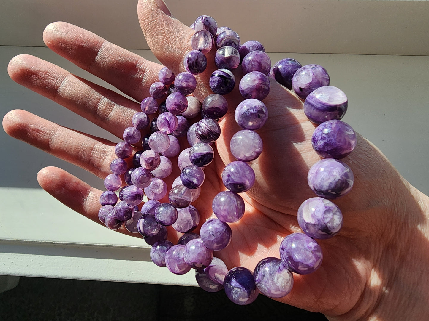 [Bracelet] Radiant Purple: Charoite 紫龙晶 Round Beads Bracelet - Embrace Transformation and Inner Strength