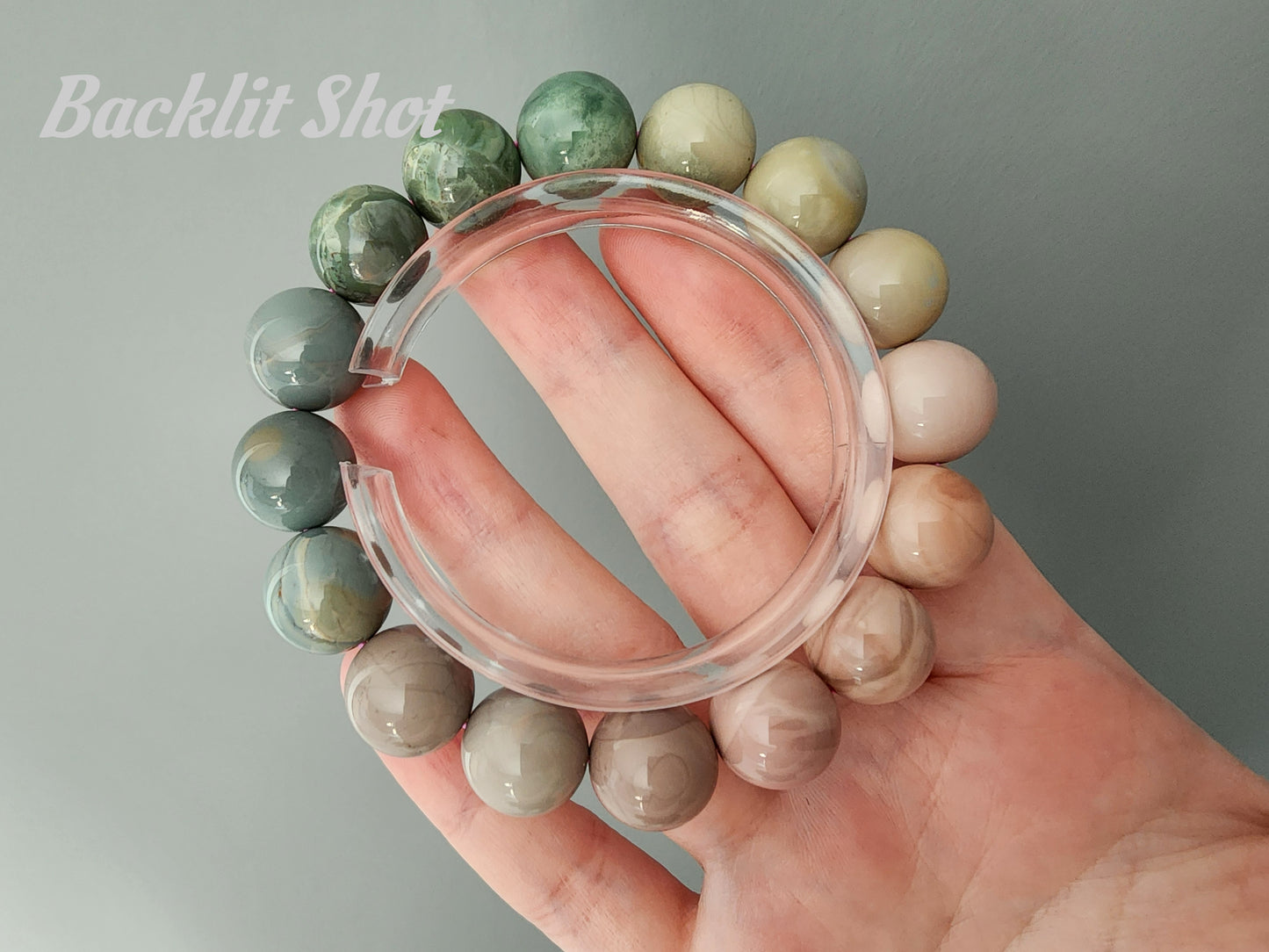 [Bracelet] Radiant Alashan Agate: Handcrafted 13mm Beaded Bracelet