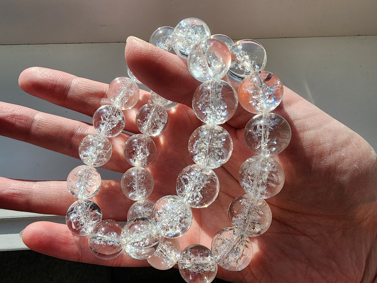 [Bracelet] Radiant 13mm Artificially Exploded Clear Quartz 白阿塞 Bracelet