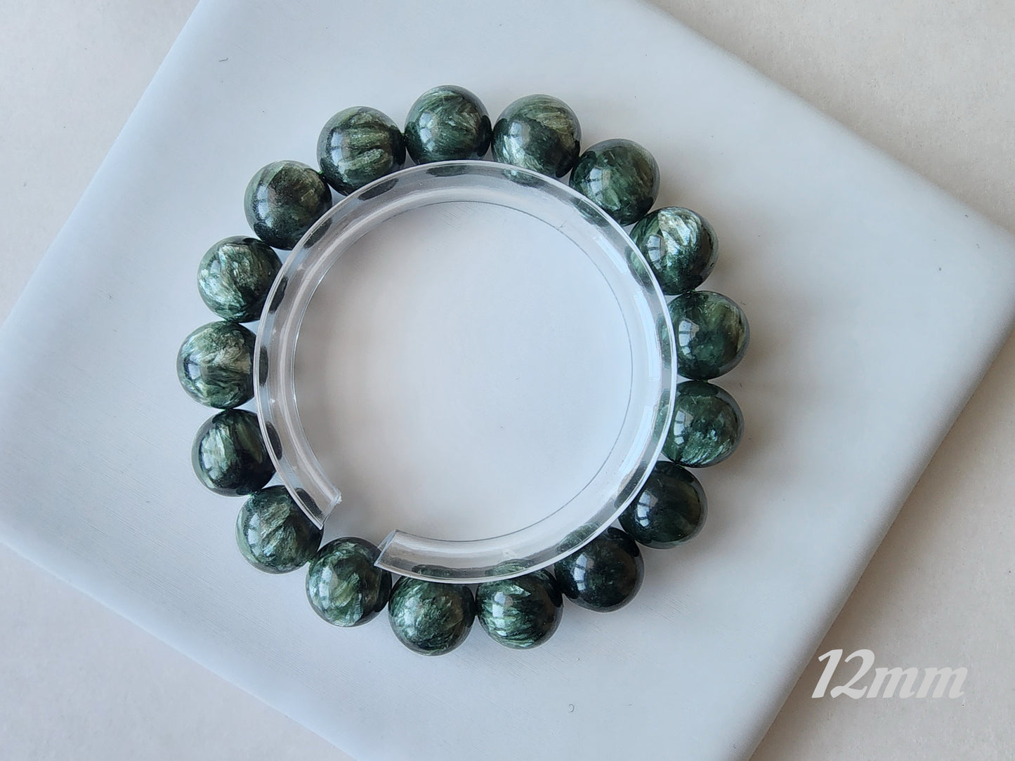 [Bracelet] Genuine Seraphinite 绿龙晶 Gemstone Bracelet: Earth's Energy on Your Wrist