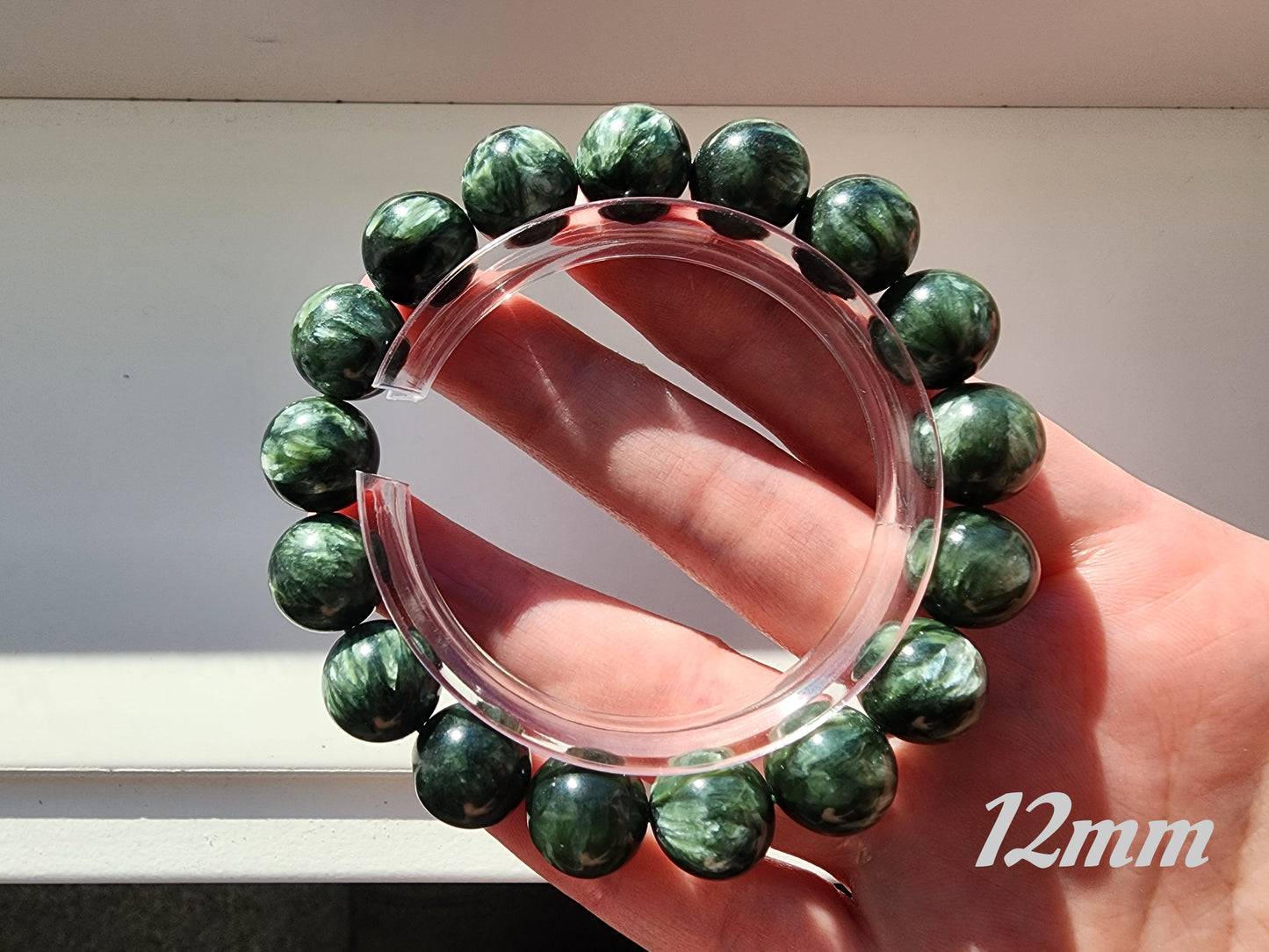 [Bracelet] Genuine Seraphinite 绿龙晶 Gemstone Bracelet: Earth's Energy on Your Wrist