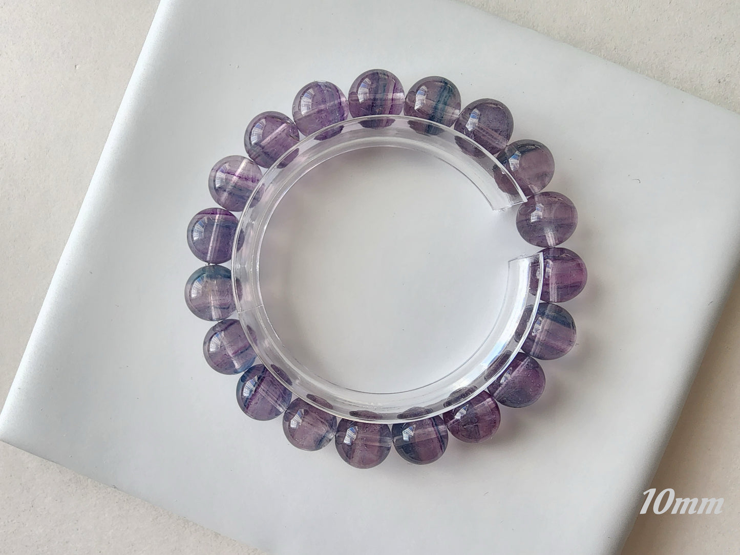 [Bracelet] Natural Pink Fluorite Round Bead Bracelet - Embrace Tranquility and Love