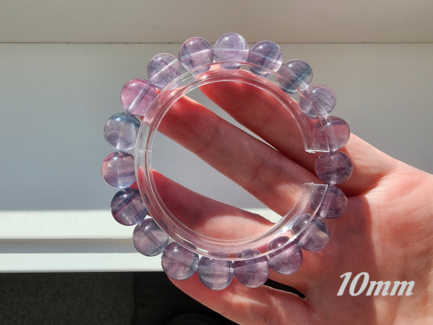 [Bracelet] Natural Pink Fluorite Round Bead Bracelet - Embrace Tranquility and Love