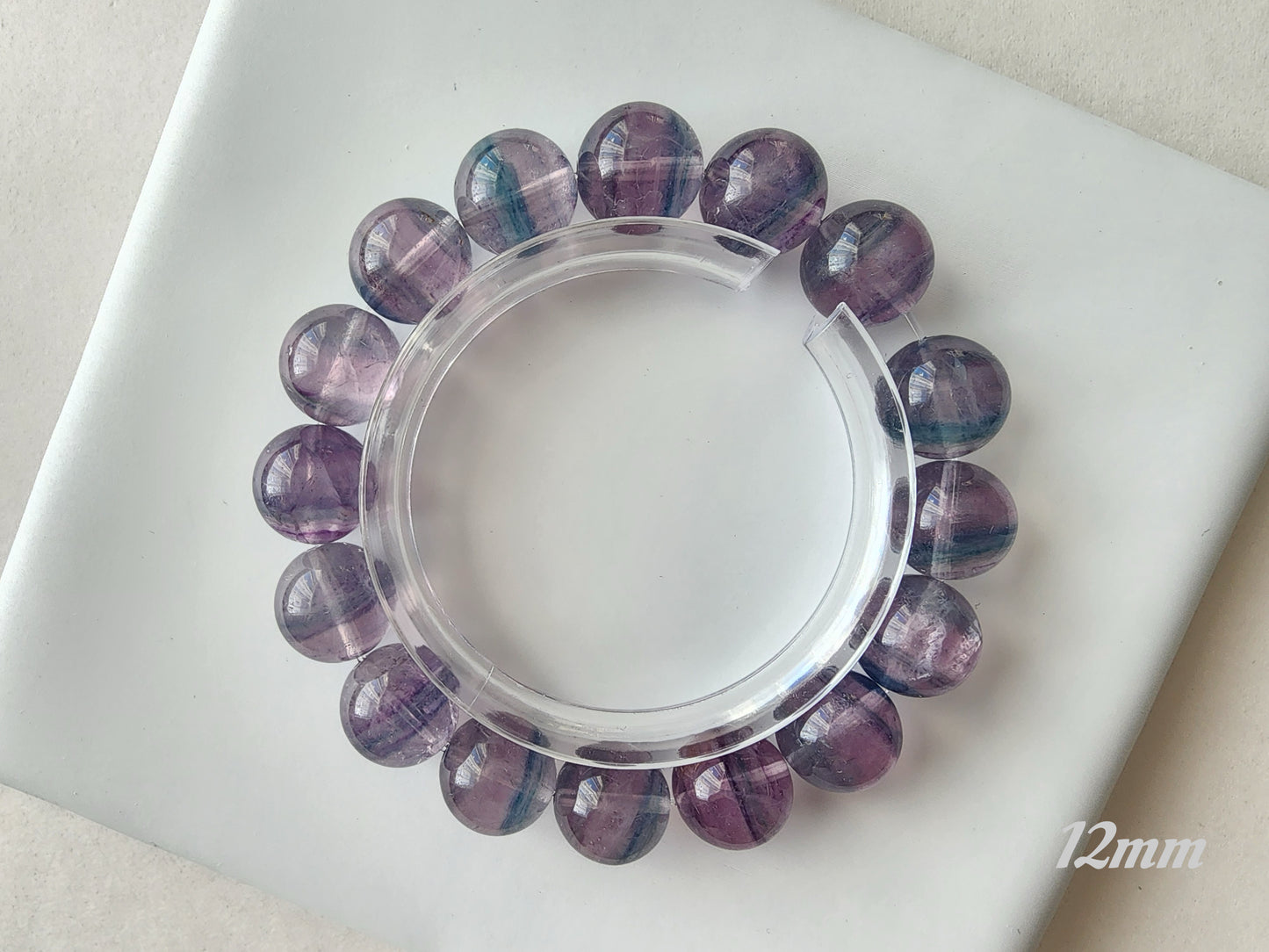 [Bracelet] Natural Pink Fluorite Round Bead Bracelet - Embrace Tranquility and Love