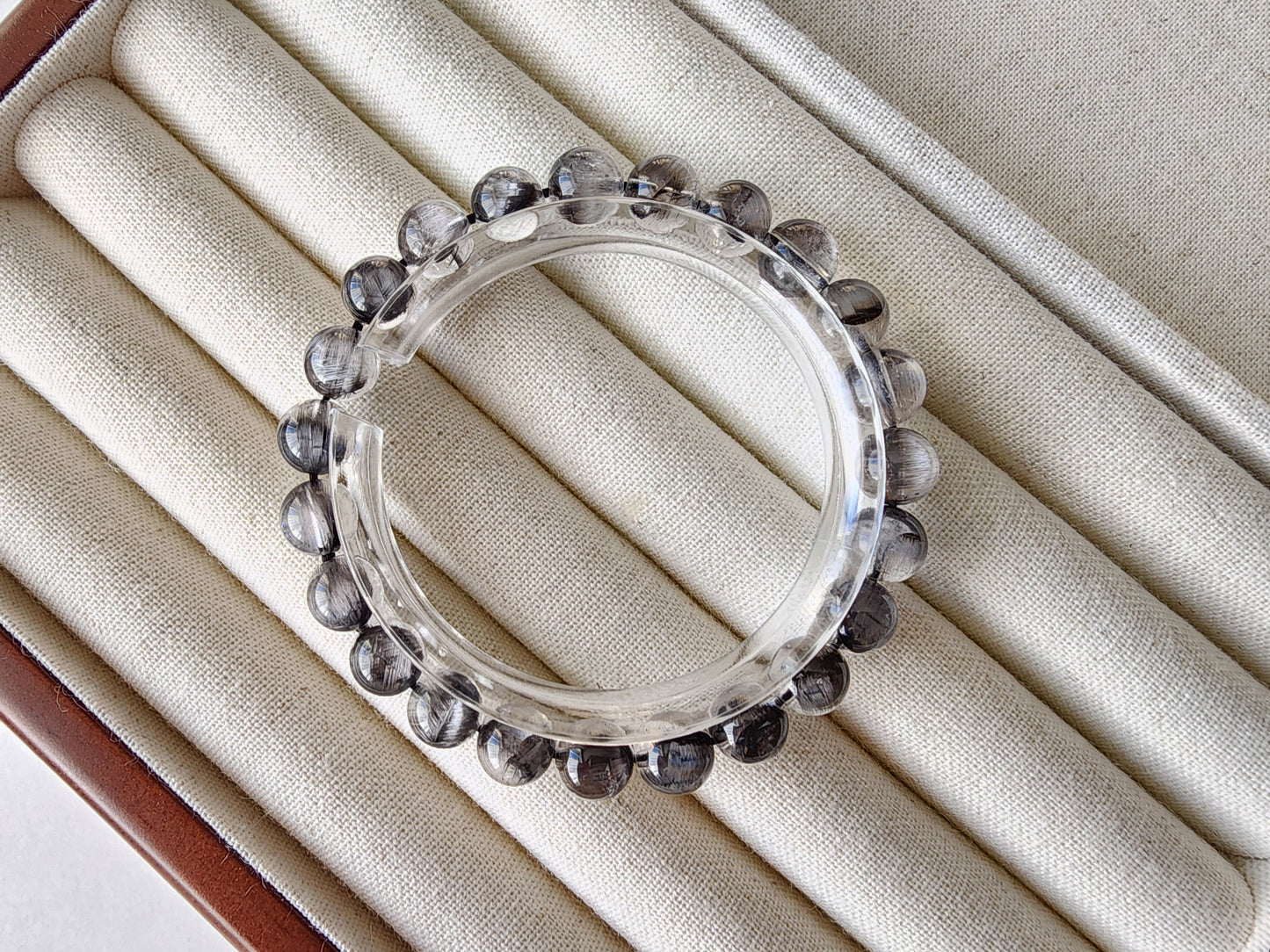 [Bracelet] 8mm Black Rutile (Brookite) in Quartz Bracelet 黑银钛