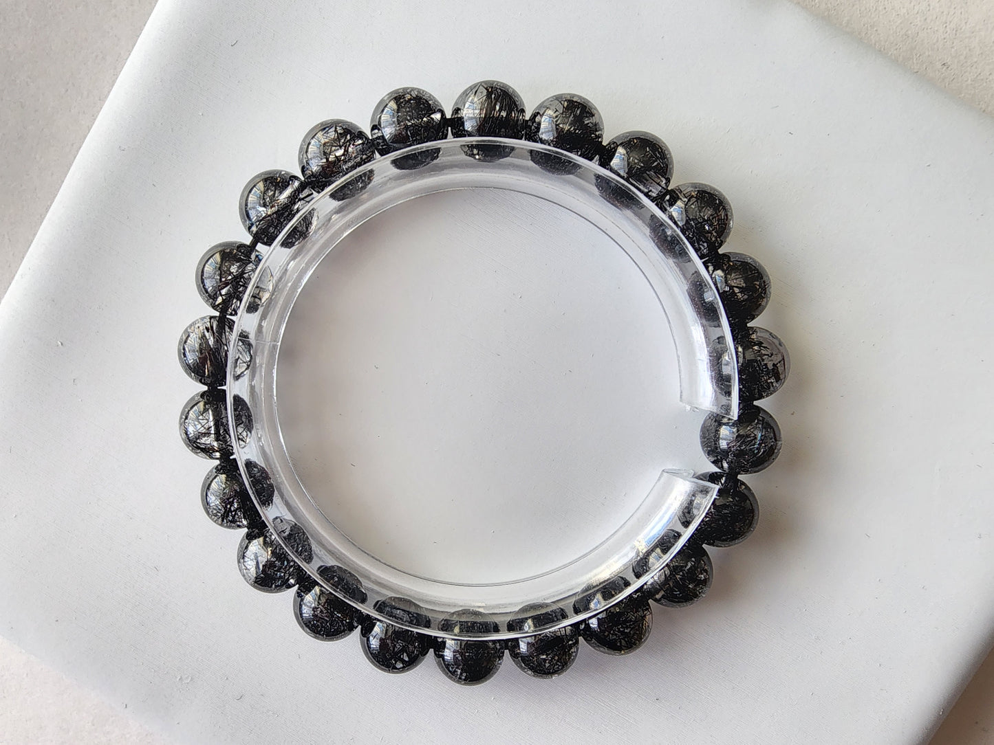 [Bracelet] Embrace Your Power: 8mm Lace Black Rutilated Quartz 蕾丝黑发晶 Bracelet