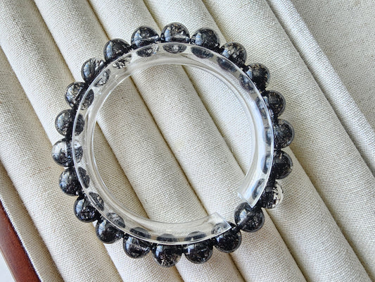 [Bracelet] Embrace Your Power: 8mm Lace Black Rutilated Quartz 蕾丝黑发晶 Bracelet