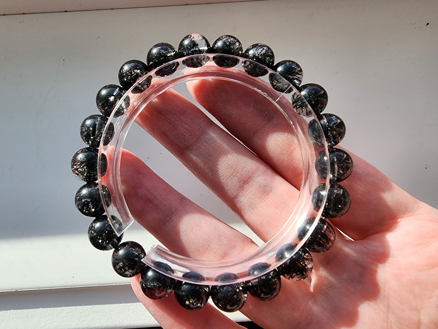 [Bracelet] Embrace Your Power: 8mm Lace Black Rutilated Quartz 蕾丝黑发晶 Bracelet