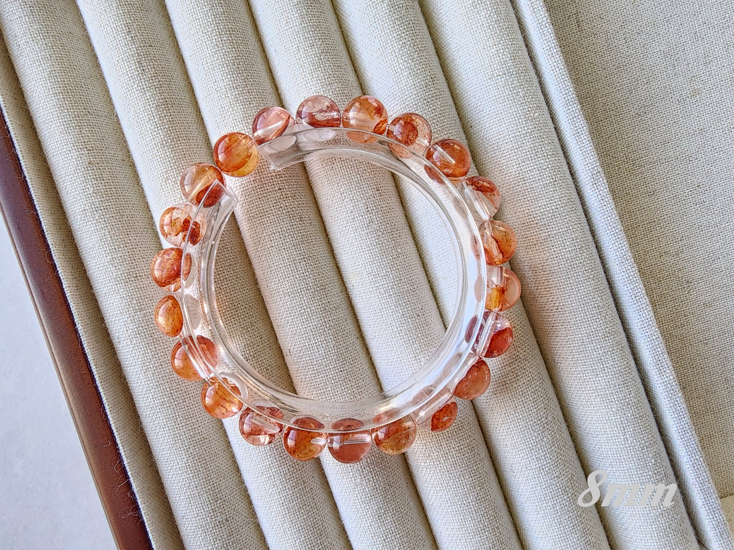 [Bracelet] Red-Orange Hematoid Quartz 橙红胶花 Bracelet: Grounding Energy & Positivity