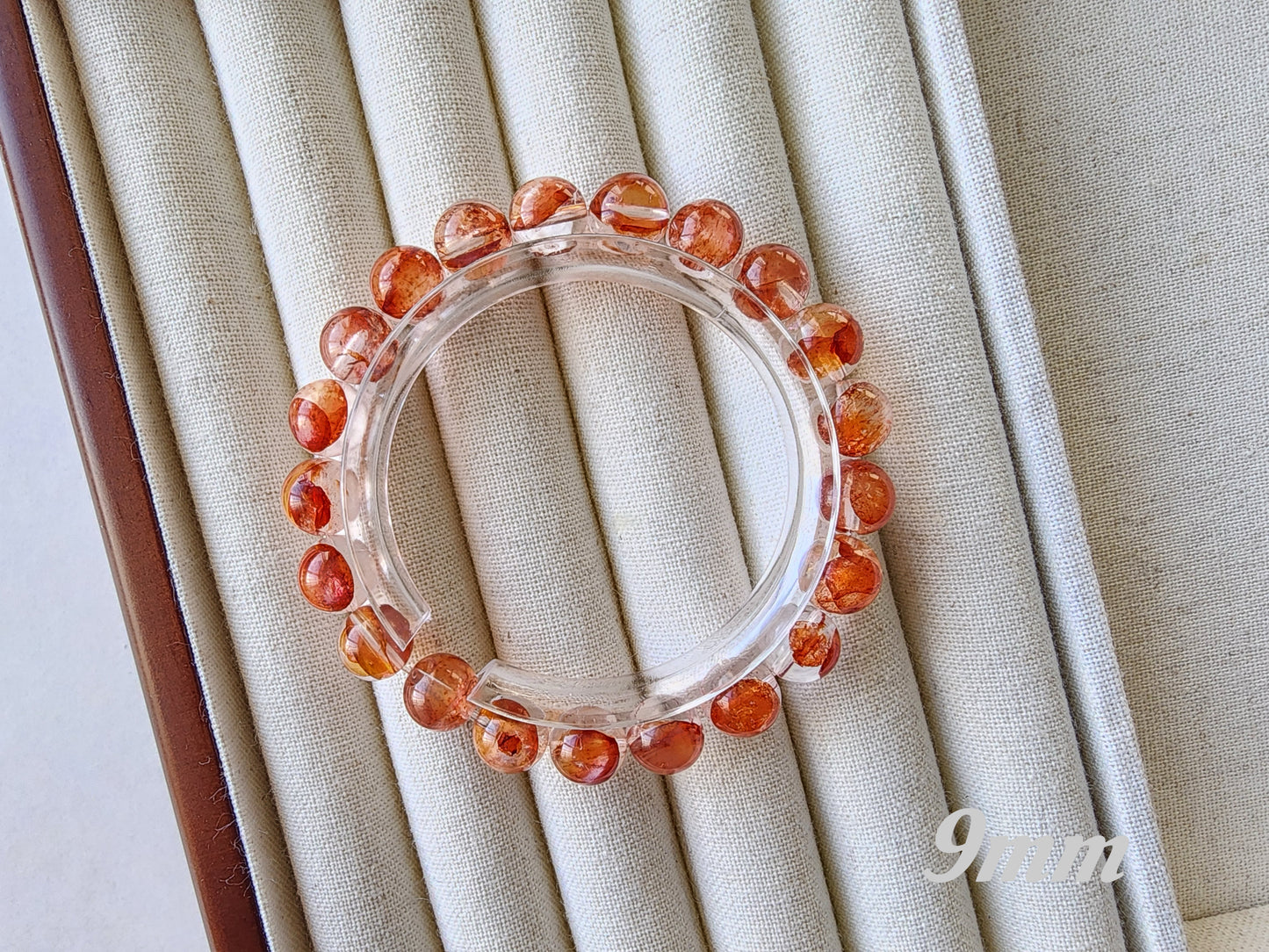 [Bracelet] Red-Orange Hematoid Quartz 橙红胶花 Bracelet: Grounding Energy & Positivity