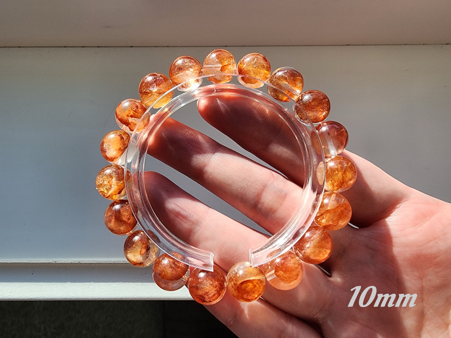 [Bracelet] Red-Orange Hematoid Quartz 橙红胶花 Bracelet: Grounding Energy & Positivity