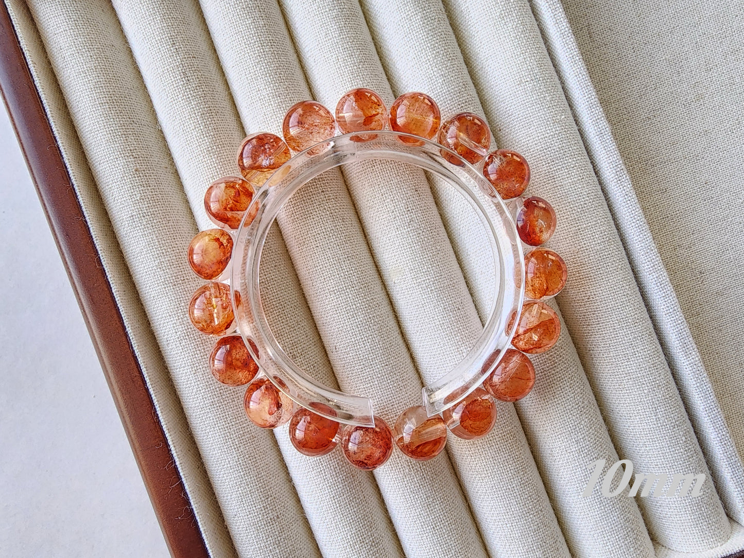 [Bracelet] Red-Orange Hematoid Quartz 橙红胶花 Bracelet: Grounding Energy & Positivity