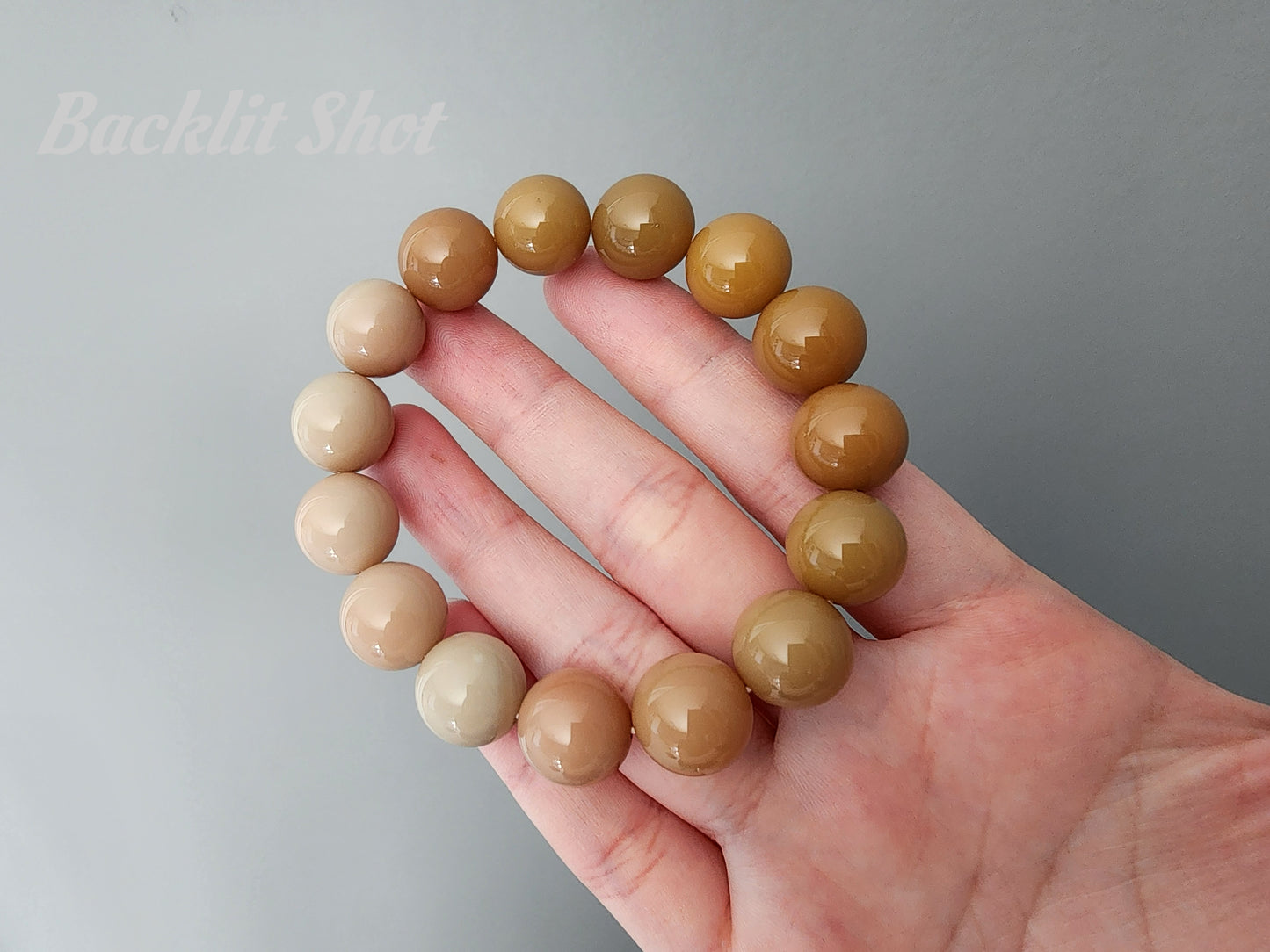 [Bracelet] Earthy Elegance: 13mm Alashan Agate Beaded Bracelet